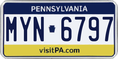 PA license plate MYN6797