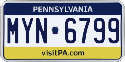 PA license plate MYN6799