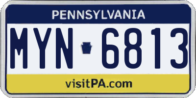 PA license plate MYN6813