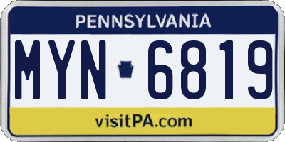 PA license plate MYN6819