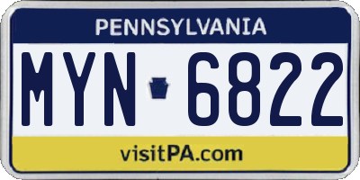 PA license plate MYN6822