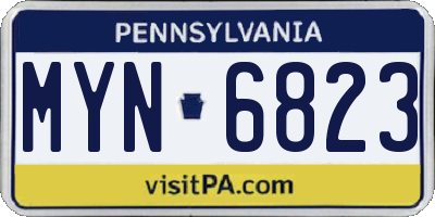 PA license plate MYN6823
