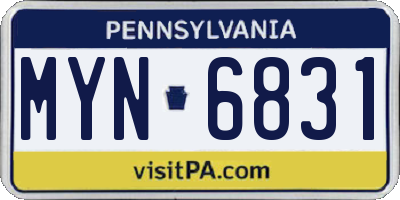 PA license plate MYN6831