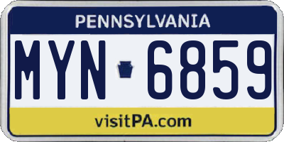 PA license plate MYN6859