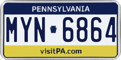 PA license plate MYN6864
