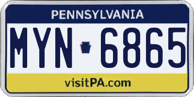 PA license plate MYN6865