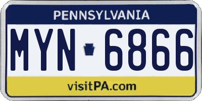PA license plate MYN6866