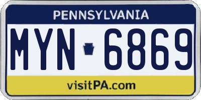 PA license plate MYN6869