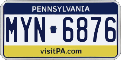 PA license plate MYN6876