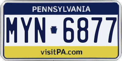 PA license plate MYN6877