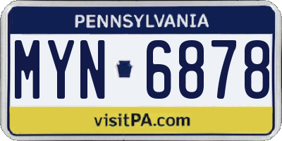 PA license plate MYN6878