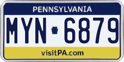 PA license plate MYN6879