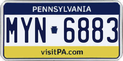 PA license plate MYN6883