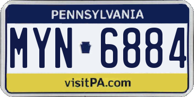 PA license plate MYN6884