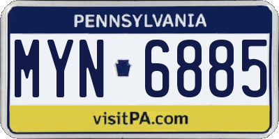 PA license plate MYN6885
