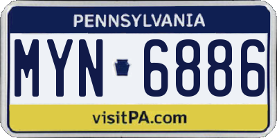 PA license plate MYN6886