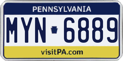 PA license plate MYN6889