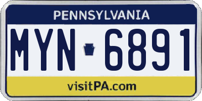 PA license plate MYN6891