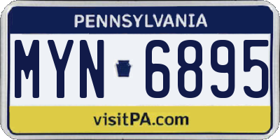 PA license plate MYN6895
