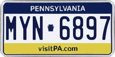 PA license plate MYN6897
