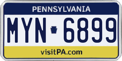 PA license plate MYN6899