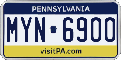 PA license plate MYN6900