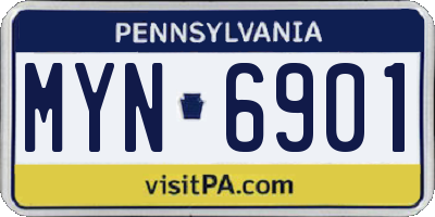 PA license plate MYN6901
