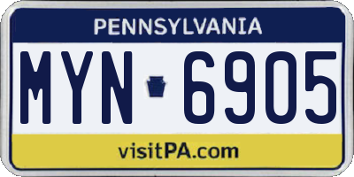 PA license plate MYN6905