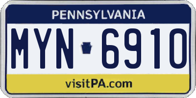 PA license plate MYN6910