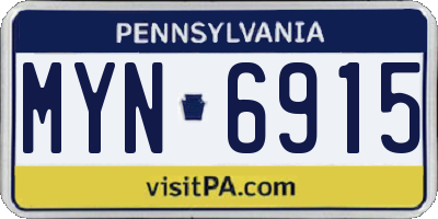 PA license plate MYN6915