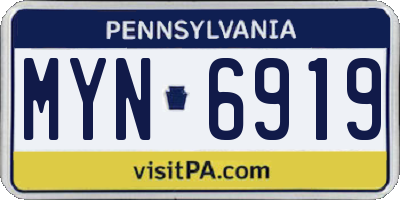 PA license plate MYN6919