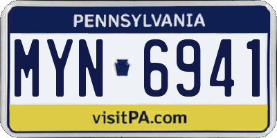 PA license plate MYN6941