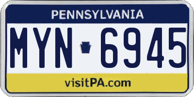 PA license plate MYN6945