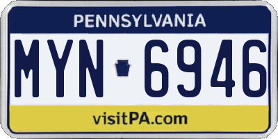 PA license plate MYN6946
