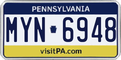PA license plate MYN6948