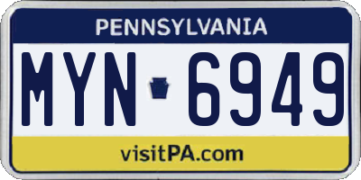 PA license plate MYN6949