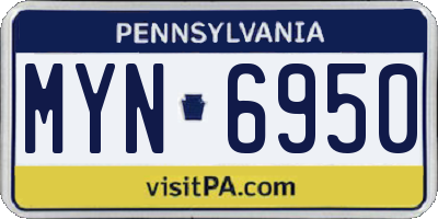 PA license plate MYN6950