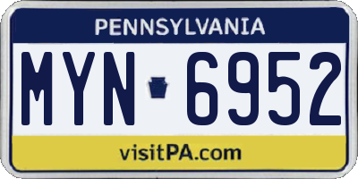 PA license plate MYN6952