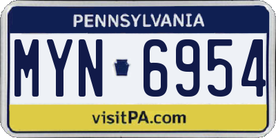 PA license plate MYN6954