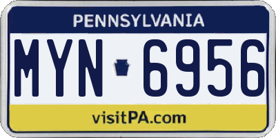 PA license plate MYN6956