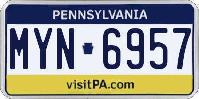 PA license plate MYN6957