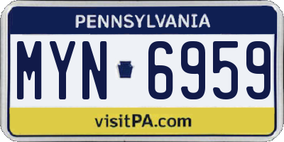 PA license plate MYN6959