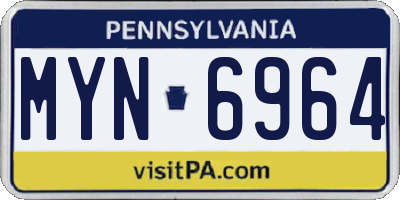 PA license plate MYN6964
