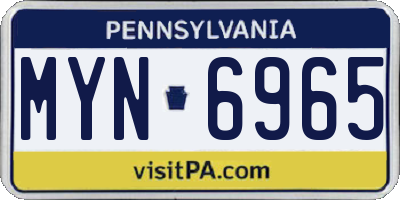 PA license plate MYN6965