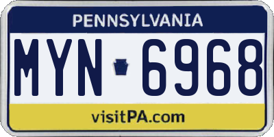 PA license plate MYN6968