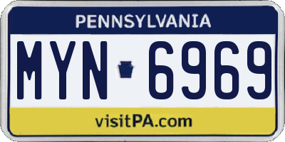 PA license plate MYN6969