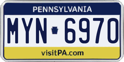 PA license plate MYN6970