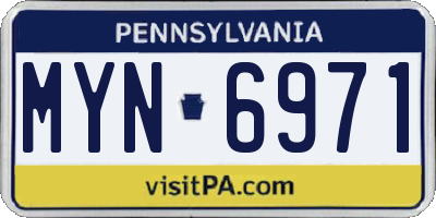 PA license plate MYN6971
