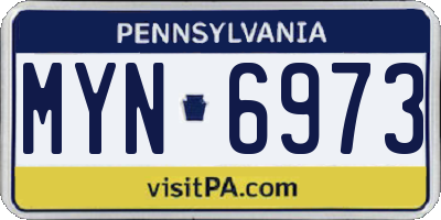 PA license plate MYN6973