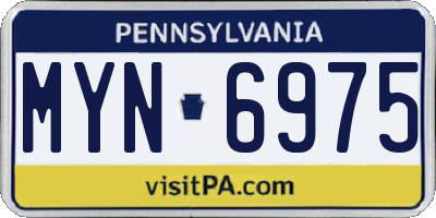 PA license plate MYN6975